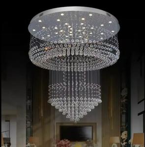 Lámpara de araña contemporánea con colgante de bola de cristal grande para hotel, villa, vestíbulo, escalera - Product Image 6