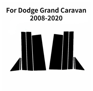 10 Uds. Adecuado para Chrysler Town Country Grand <span class=keywords><strong>Caravan</strong></span> 2008-2020 cubierta de marco de puerta de carrocería negra brillante unida al pilar del coche - Product Image 3