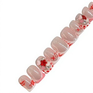 Ongles carrés professionnels faits à la main, design 3D, couverture complète, à coller, pour doigts, mignons, marque MT, certifiés CE, longueur courte, 10 pièces - Product Image 4