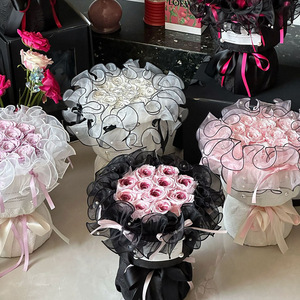 Biglietto <span class=keywords><strong>di</strong></span> <span class=keywords><strong>auguri</strong></span> personalizzato per la laurea in Chiffon rosa eterno Bouquet <span class=keywords><strong>di</strong></span> balletto conservato <span class=keywords><strong>fiori</strong></span> <span class=keywords><strong>di</strong></span> lunga durata 3-5 anni per la festa della mamma - Product Image 2