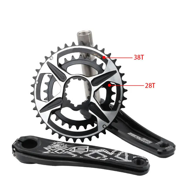 Mountain bicycle crankset linkage for bicycle parts hollow technology power meter chainring 104 bcd with bottom bracket