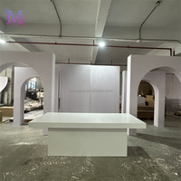 MILE Luxuriöse Moderne Hotelmöbel Acryl Rechteckiger PVC Weißer Hochzeits-Esstisch für Braut und Bräutigam