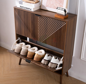 <span class=keywords><strong>Scarpiera</strong></span> Moderna in Legno Resistente <span class=keywords><strong>con</strong></span> Cuscino e Cassetto, a 2 Livelli, Ecologica e Salvaspazio per Soggiorno - Product Image 2