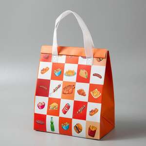 Sac isotherme portable en non-tissé écologique réutilisable avec logo personnalisé, sac de conservation des aliments au froid en aluminium pour le déjeuner à emporter - Product Image 4