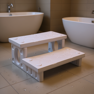 Marches de spa réversibles en plastique blanc, taille moyenne, équipement de sécurité pour salle de bain - Product Image 2