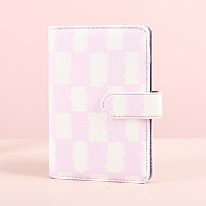 A6 PU in pelle <span class=keywords><strong>a</strong></span> scacchi <span class=keywords><strong>quaderni</strong></span> <span class=keywords><strong>quaderni</strong></span> 6 fori raccoglitore ad anelli <span class=keywords><strong>con</strong></span> porta carte per risparmio economico Planner Binder - Product Image 4