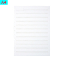 Pages de recharge A4 pour carnet à spirales, trous en forme de champignon, papier de remplissage pour planificateur, feuilles de journal, bloc-notes, lignes, grille, pages vierges