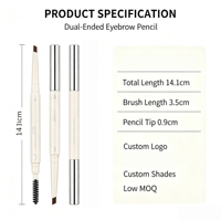 Crayon à sourcils double embout personnalisé avec brosse, imperméable, longue tenue, anti-bavures, pour un look naturel – Vente en gros