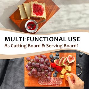 Tabla de Cortar de Madera de Bambú, Tablas de Cortar Gruesas de Madera de Acacia con Mango para Cocina, Tablas de Cortar Reversibles Duraderas - Product Image 6