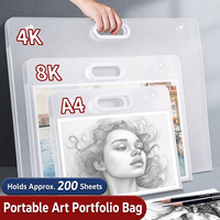 Sac de transport portable pour portefeuille d'art A4 8K 4K, dossier de rangement pour peinture d'enfants, collection d'affiches d'œuvres d'art pour enfants, sac de dessin portable