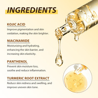 Ampoule faciale éclatante rose PDRN Niacinamide Vitamine, Sérum anti-âge à l'acide kojique et au curcuma, Ampoule faciale éclatante Niacinamide