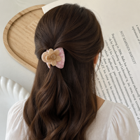 Pince à cheveux élégante personnalisée en acétate demi-lune motif floral marbré, pince à cheveux tendance en gros pour femmes