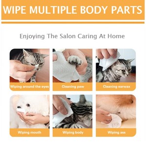ทิ้งนอนวูฟเวนแอลกอฮอล์ฟรีสุนัขสัตว์เลี้ยงน้ําตาคราบRemoverผ้าเช็ดทําความสะอาดสัตว์เลี้ยงกําจัดกลิ่นสัตว์เลี้ยงผ้าเช็ดทําความสะอาดเปียกสําหรับอุ้งเท้าร่างกายก้น - Product Image 2