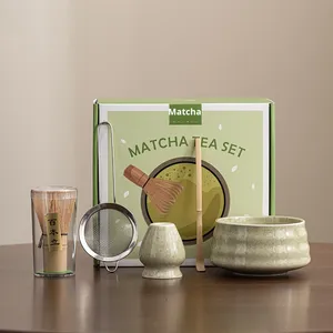 Ensemble de cinq bols à matcha en céramique de porcelaine écologique, style japonais moderne Eastern Rock, inspiré des outils à café et à thé, pour la maison - Product Image 6
