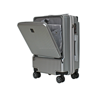 Valise de luxe à 4 roues avec compartiment pour ordinateur portable, ouverture frontale, séparation sec/humide, en ABS+PC, tailles 20/24, personnalisable (logo/couleur) - Vente en gros usine