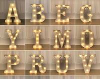 Lettres lumineuses LED pour enseignes, en plastique, à piles, IP65, blanc chaud, pour fêtes, anniversaires, bars, décorations de Noël, vente en gros