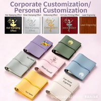 Carnet/organisateur en cuir rigide A8 personnalisé avec 5 anneaux, élastique et mini pochette – Vente en gros