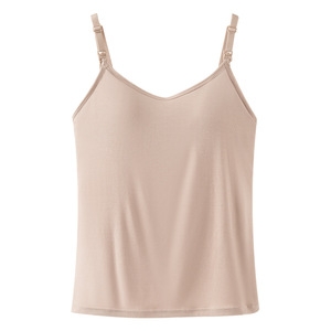 1729 Camisole d'allaitement grande taille à bretelles en viscose, motif uni, sous-vêtement de base pour femmes enceintes et allaitantes - Product Image 5