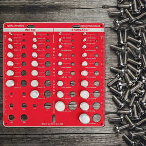 Nut and Bolt Thread Checker - 14/28/34 Holes Screw Pitch Gauge Set, Metric Imperial Size Identifier <b>Tool</b> - Product Image 6