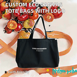 Bolsas de Compras de Lona al por Mayor, Ecológicas, Recicladas, con Patrón de Letras, de Algodón, con Cierre de Cremallera y Logotipo Personalizado - Product Image 2