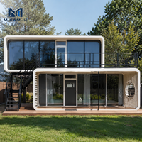 Maison capsule en acier de 40 pieds meublée, villa préfabriquée, maison verte avec design moderne, double isolation pour hôtels