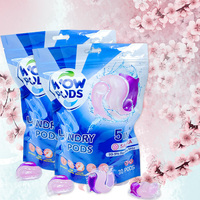 Sakura Pods Dosettes de détergent à lessive 3 en 1 Pva Film Gel Détergent Dosettes de Sauce Capsules de lavage Bio Pour Hôtels