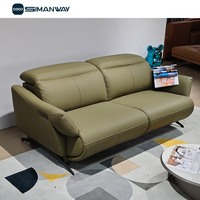 Canapé sectionnel électrique intelligent en cuir véritable moderne 2 places pour home cinéma, idéal pour l'ameublement domestique (vente en gros)