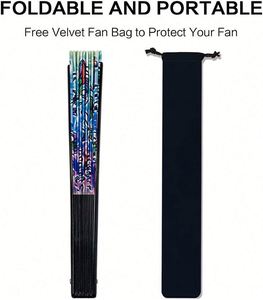 Abanicos de mano grandes reflectantes UV con diseño de hongos, abanicos de mano de PVC transparente personalizados, abanicos plegables con logo impreso personalizado al por mayor - Product Image 5