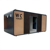 Bain public extérieur mobile de luxe monobloc intégré, personnalisé en usine, en métal, moderne, écologique, pour zone touristique