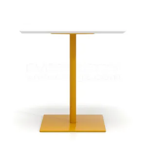 批发木制咖啡桌现代方形咖啡桌坚固的金属框架肯德基餐厅咖啡厅餐桌