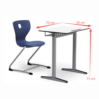 Mesa Escolar de Tablero Laminado de Segunda Generación, Muebles para Aula, Conjunto de Escritorio y Silla para Estudiantes
