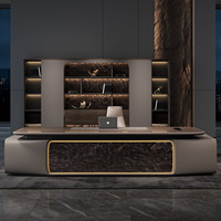 Scrivania Direzionale Moderna ed Estetica a L con Spazio di Archiviazione per CEO e Manager, Soluzione Completa per Arredamento Ufficio