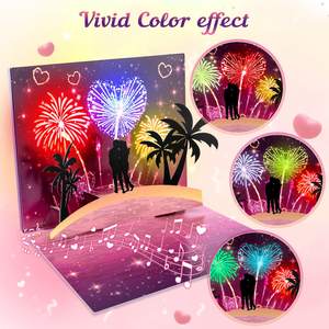 Fuegos Artificiales Románticos Personalizados al por Mayor, Música, Luces para el Día de San Valentín, Tarjetas de Felicitación 3D, Tarjetas de Felicitación Musicales Personalizadas - Product Image 5