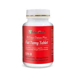 Tableta orgánica de ajuste delgado de 28 días de etiqueta privada Tummy Flat Win Town para adultos - Product Image 1