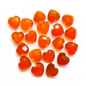 Carneliano Natural en Forma de Corazón de 8mm, Piedra Preciosa Tallada a Mano con Facetas, Precio al por Mayor, Cristal Curativo para Joyería - Product Image 1