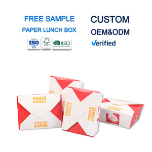 Hamburguesas Caja de hamburguesas Embalaje de comida rápida personalizado Papel Kraft Caja de hamburguesas desechable Caja de sándwich Carpetas de embalaje de aperitivos - Product Image 4