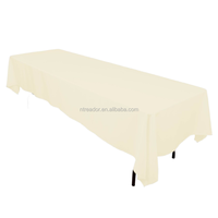 Nappe blanche imprimée 60x102 pouces Tissu en polyester lavable rectangulaire de 6 pieds pour fêtes et événements pour les acheteurs de restaurants