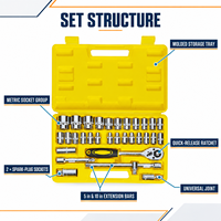 HEHE 12,5 mm – Lot de 32 outils de réparation automobile en acier au chrome-vanadium (Cr-V) avec cliquet et douilles, mallette rigide, pour bricolage à domicile – Vente en gros usine