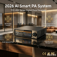 Rak Distribusi Audio Tianlai TCE-850 Digital Zone Expander dengan Dua Port Jaringan untuk Sistem PA Cerdas Grosir