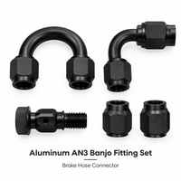 Vis creuse pour banjo AN3 en alliage d'aluminium, adaptateur de tuyau de liquide de frein à angle réglable pour mise à niveau personnalisée de VTT et quads