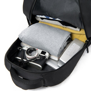 Laptop <b>Backpack</b> For Men Large Capacity Business Travel Shoulder Straps Solid Color <b>Black</b> - Product Image 3