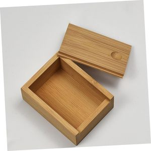 Caja de almacenamiento de bambú rectangular con tapa extraíble, organizador de escritorio, caja de madera para artículos pequeños - Product Image 5