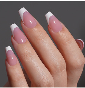 120 Uds. <span class=keywords><strong>Uñas</strong></span> acrílicas de Gel suave a presión de almendras francesas 15 tamaños puntas de manicura DIY <span class=keywords><strong>con</strong></span> patrones cuadrados y ovalados - Product Image 3