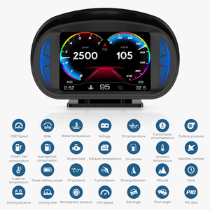 <span class=keywords><strong>Car</strong></span> OBD2 Head up Display HUD Reloj GPS Velocímetro Medidor de inclinación de pendiente Alarma de exceso de velocidad Prueba de freno Turbo a bordo Probador de computadora - Product Image 4
