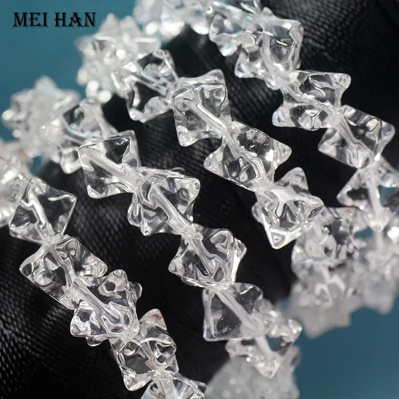 Meihan Wholesale Natural Merkaba Quartz Crystal Star Cut Stone Beads Bracelet For Jewelry Making Design DIY