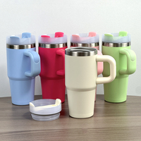 Vaso Térmico Personalizado de 14 oz con Asa, Mini Termo Infantil, Vasos Térmicos, Botella de Agua Infantil de Acero Inoxidable Libre de BPA