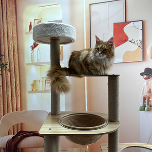 Heavy Duty <strong>Cat</strong> Tree <strong>for</strong> 25lbs <strong>Large</strong> <strong>Cats</strong> Extra Wide Platforms Sisal <strong>Scratching</strong> <strong>Posts</strong> Reinforced Wooden Frame - Product Image 3