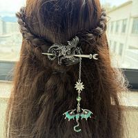 1 pièce Pince à cheveux vintage en alliage de zinc, motif Épée de dragon Aile Quatrième, accessoire de coiffure One Piece