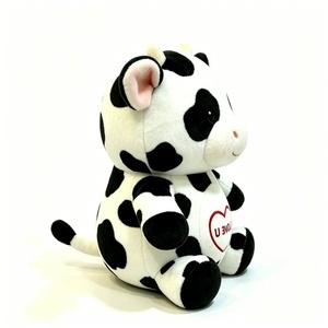 Customized Black White Spotted <b>Cow</b> Plush Toy Chubby Sitting <b>Cow</b> Stuffed Toy with PP Cotton Filling Soft Fluffy for Halloween - Product Image 3