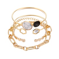 Pulseras de cadena en capas delicadas chapadas en oro de 14 quilates, brazalete bonito ajustable, conjunto de pulseras de eslabones